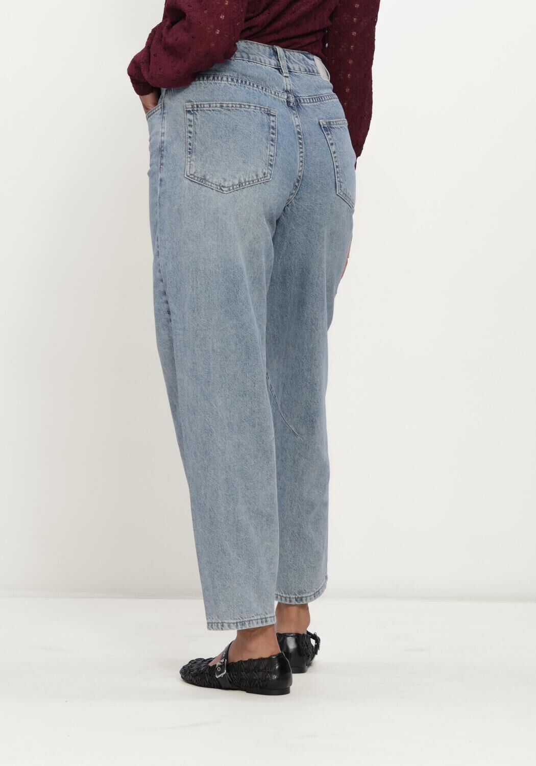 Hellblau OBJECT Straight leg jeans OBJMIU ZOE MW BARREL ANKLE JEANS NOOS - large