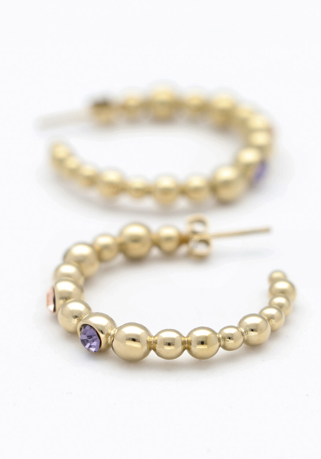 Goldfarbig NOTRE-V Ohrringe EARRING STONE MULTI - large