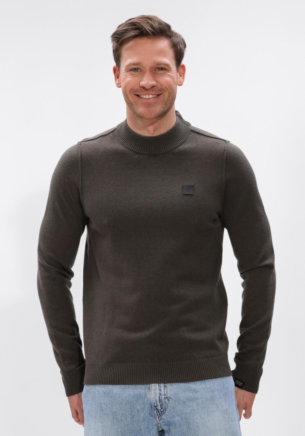 Braune BUTCHER OF BLUE Pullover CLIFDEN MOCK - large