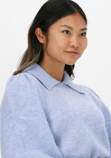 Hellblau SELECTED FEMME Pullover SLFSIA-LOUISA LS KNIT POLO B - large