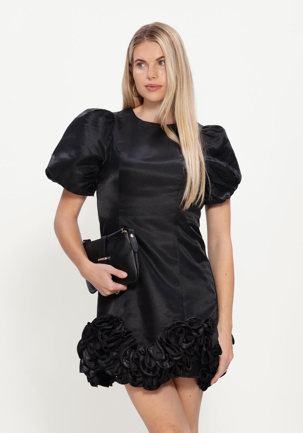 Schwarze Y.A.S. Minikleid YASELINA WAVE 2/4 DRESS - large