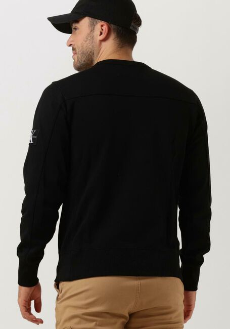 Schwarze CALVIN KLEIN Sweatshirt MONOGRAM SLEEVE BADGE CN - large