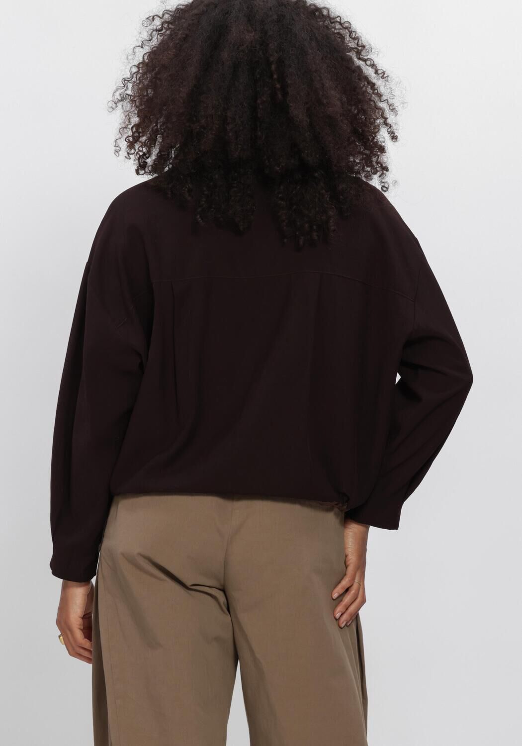 Braune SUMMUM Blusen BLOUSE VISCOSE TWILL - large