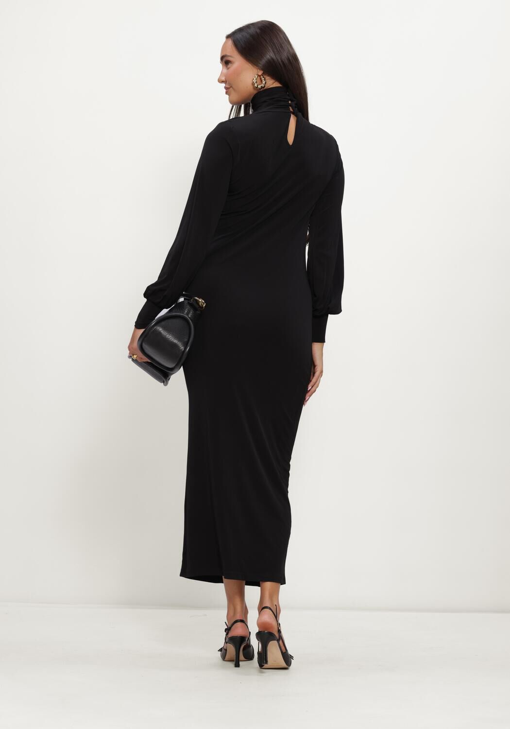 Schwarze NOTRE-V Maxikleid NV-ISELLA - large
