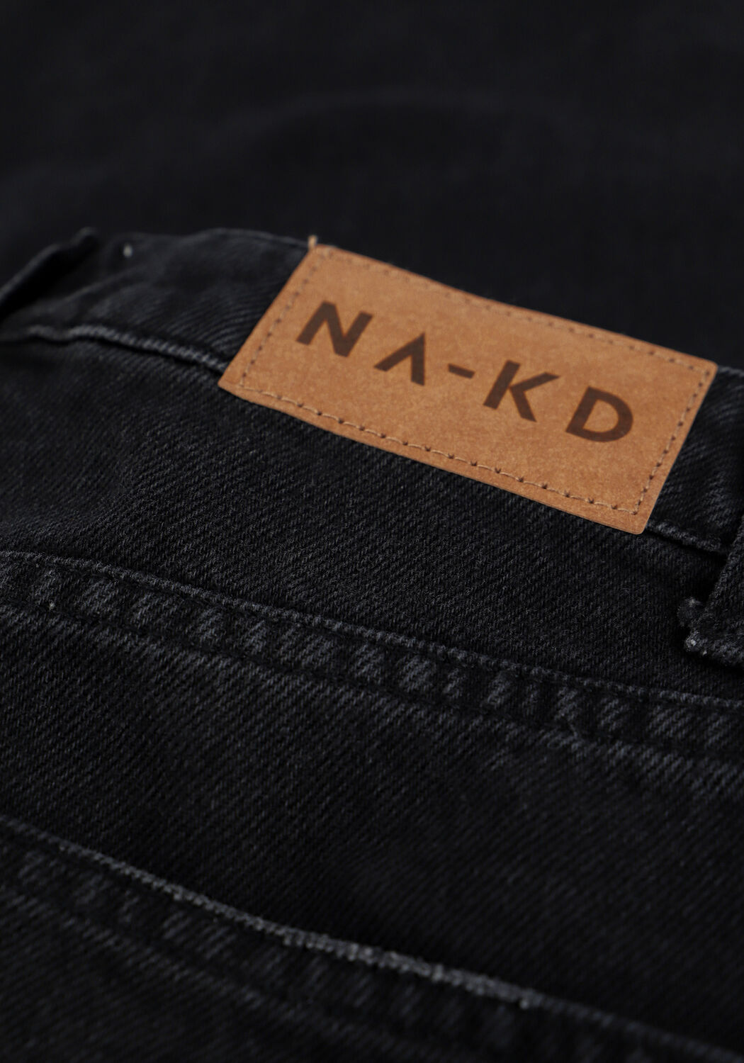Schwarze NA-KD Straight leg jeans STRAIGHT HIGH WAIST RAW HEM JE - large