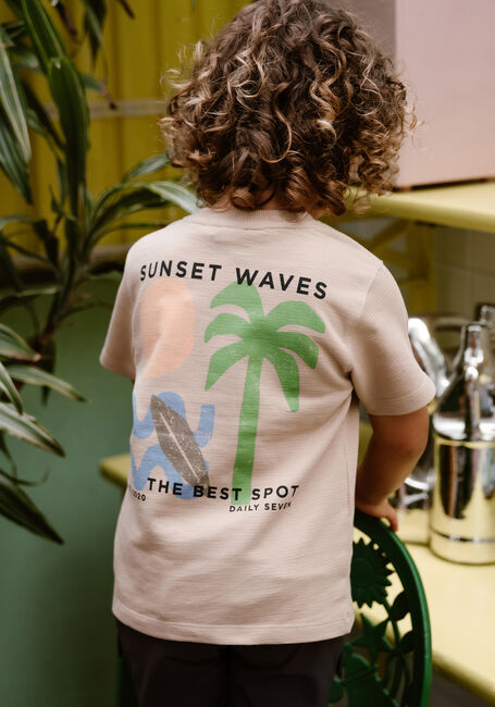 Beige DAILY7 T-shirt T-SHIRT STRUCTURE PRINT - large