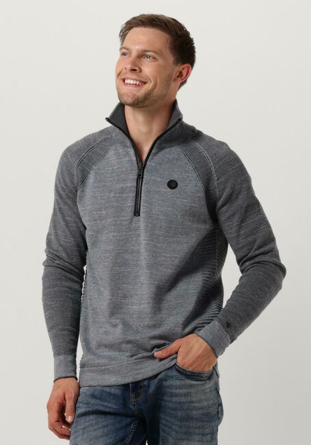 Dunkelblau CAST IRON Pullover HALF ZIP COLLAR COTTON HEATHER PLATED HALF ZIP - large