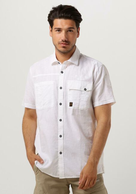 Weiße PME LEGEND Casual-Oberhemd SHORT SLEEVE SHIRT CTN LINEN CARGO WALKER - large