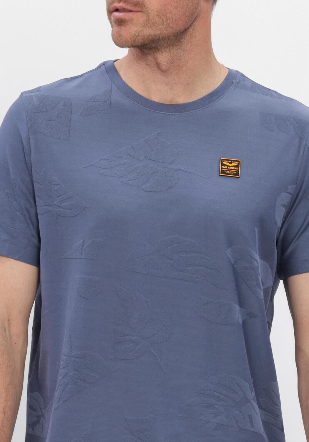 Blaue PME LEGEND Polo-Shirt SHORT SLEEVE R-NECK JACQUARD JERSEY - large