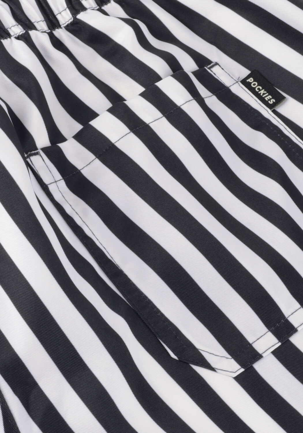Schwarze POCKIES Badehosen STRIPE SHORTIES - large