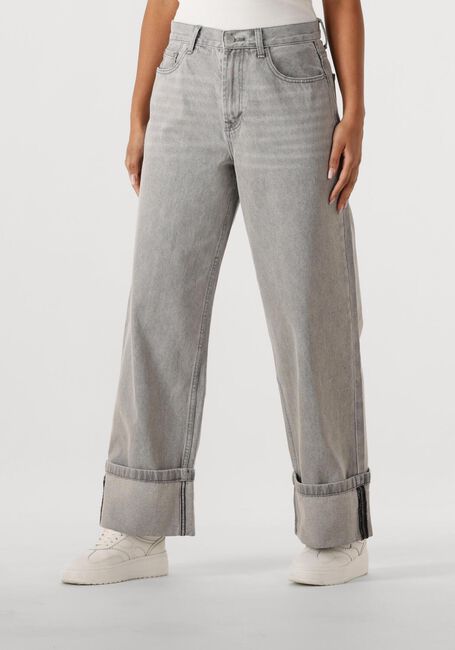 Graue WITHBLACK Straight leg jeans WBLHAZEL GREY TURN UP JEANS - large