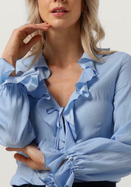 Hellblau VANILIA Blusen STRUCTURE RUFFLE TOP - large