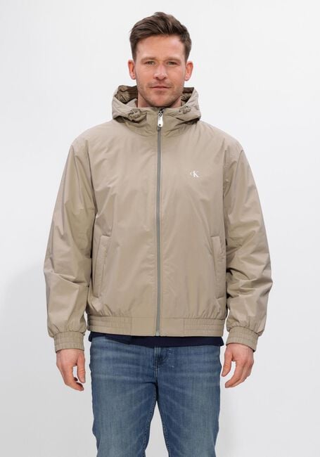 Beige CALVIN KLEIN Jack LS HOODED RIPSTOP HARRINGTON JKT - large