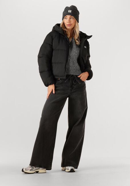 Schwarze TOMMY JEANS Wattierte Jack TJW HOODED PUFFER JACKET - large