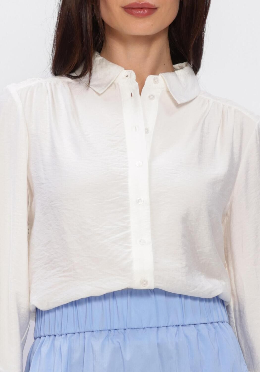 Wei&szlig;e OBJECT Blusen OBJJUNI L/S RE SHIRT - large