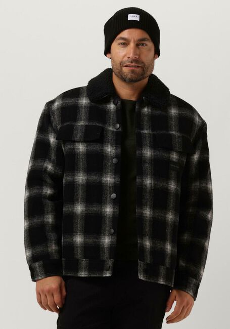 Schwarze CALVIN KLEIN Jack CHECK SHERPA TRUCKER JACKET - large