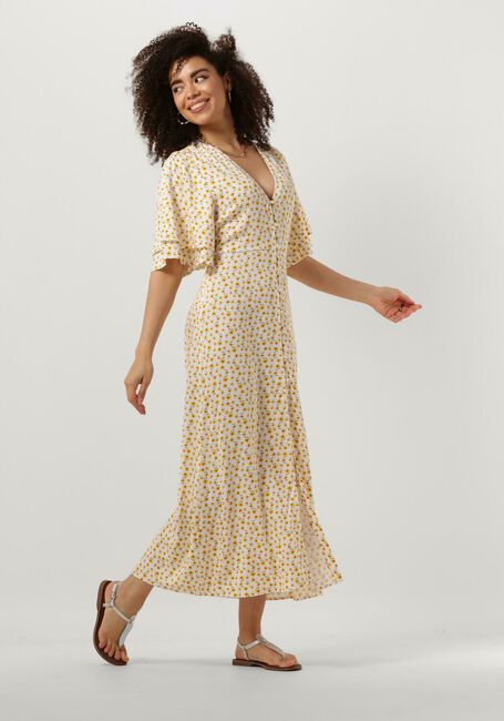 Gelbe ANOTHER LABEL Midikleid CLARE FLOWER DRESS S/S - large