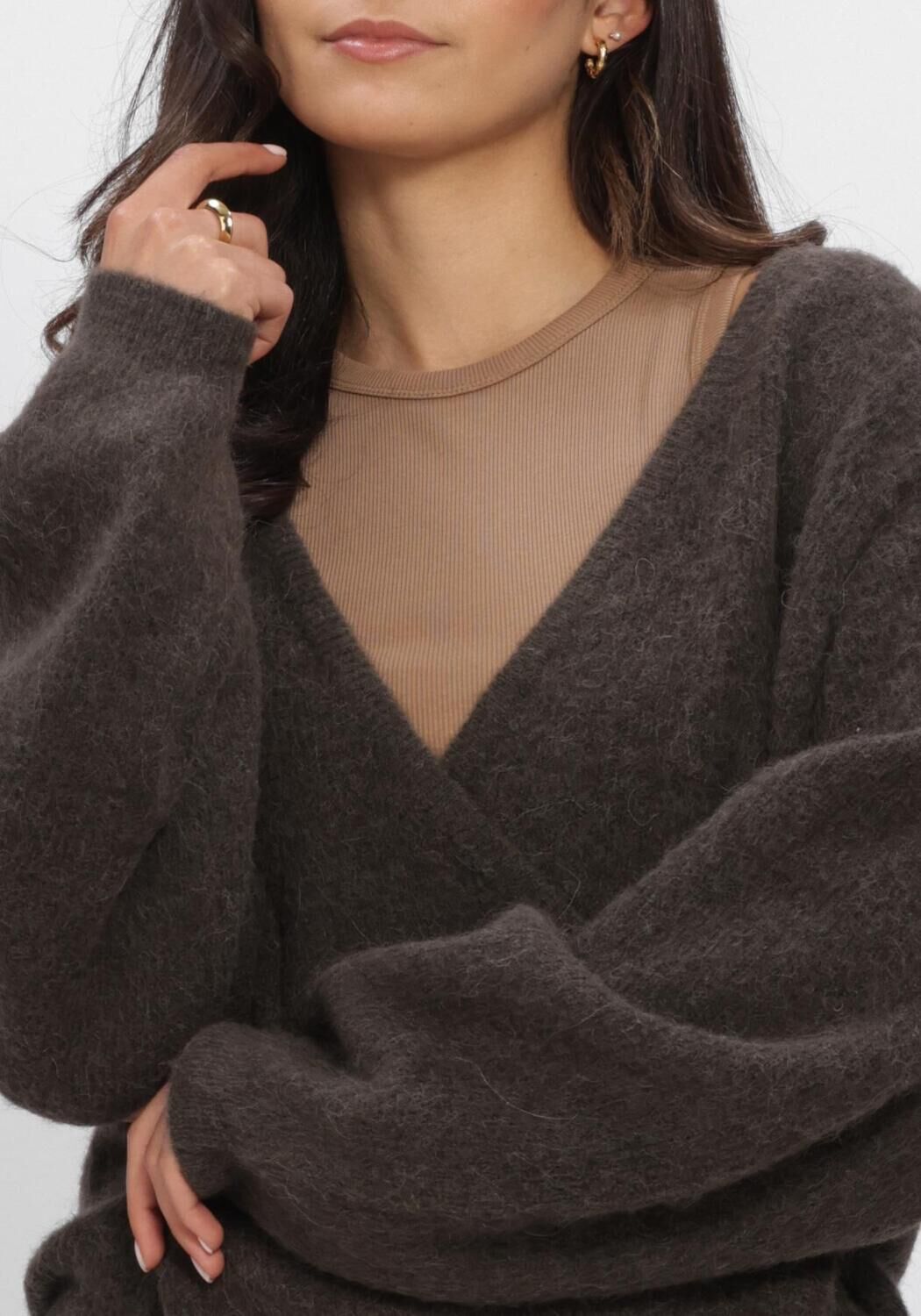 Schwarze SECOND FEMALE Pullover & Cardigans GABBY WRAP KNIT - large