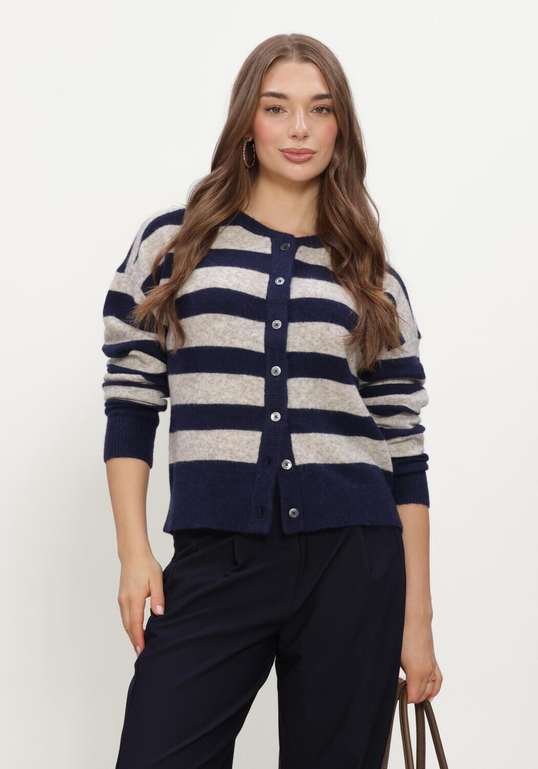 Blaue RUBY TUESDAY Pullover & Cardigans VIVETT STRIPE STRIPED CARDIGAN - large
