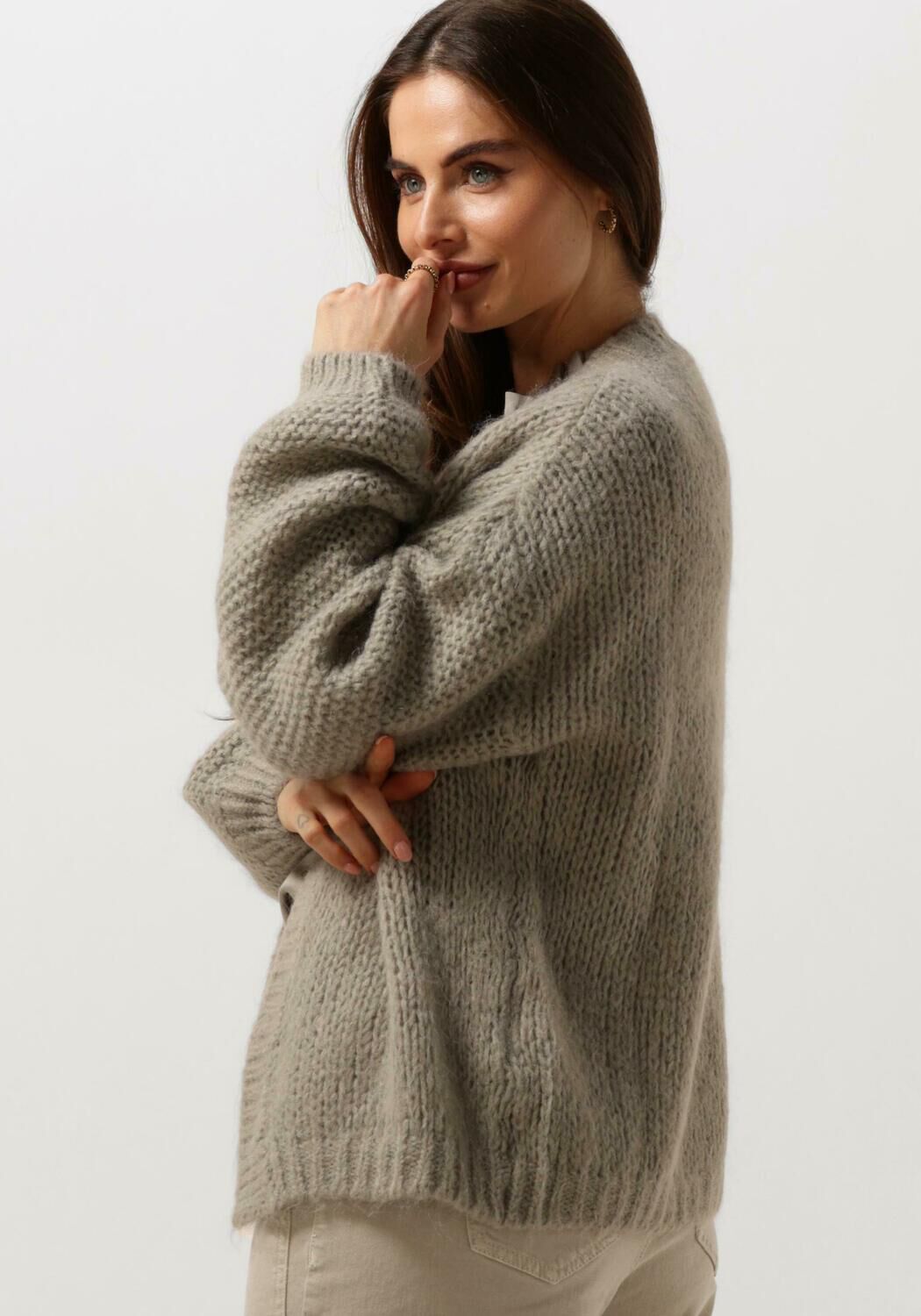 Gr ne SUMMUM Strickjacke OVERSIZED CARDIGAN MOHAIR BLEND KNIT Omoda