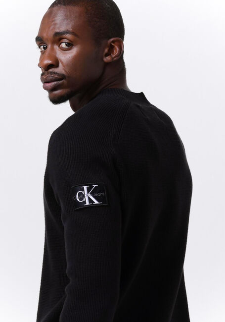 Schwarze CALVIN KLEIN Sweatshirt MONOLOGO BADGE SWEATER - large