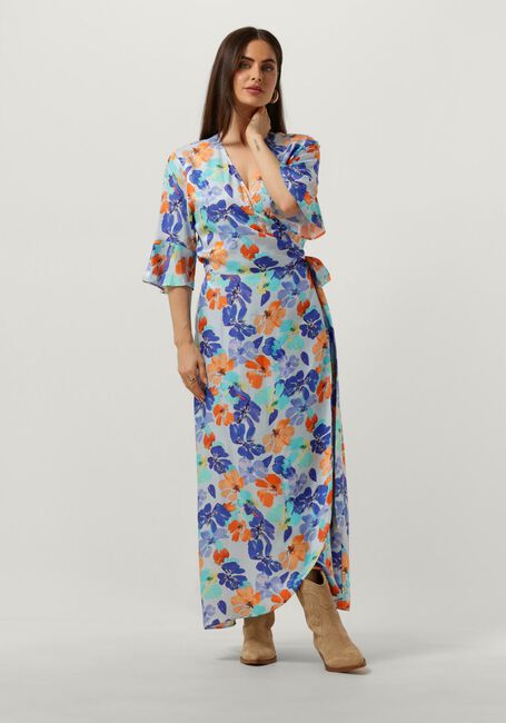 Mehrfarbige/Bunte JANSEN AMSTERDAM Maxikleid WP549 PRINTED LONG WRAP DRESS - large
