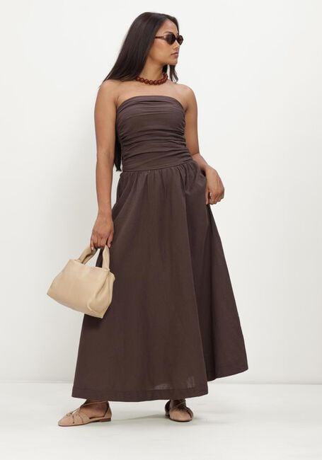 Braune NEO NOIR Kleider KIMA LINEN DRESS - large