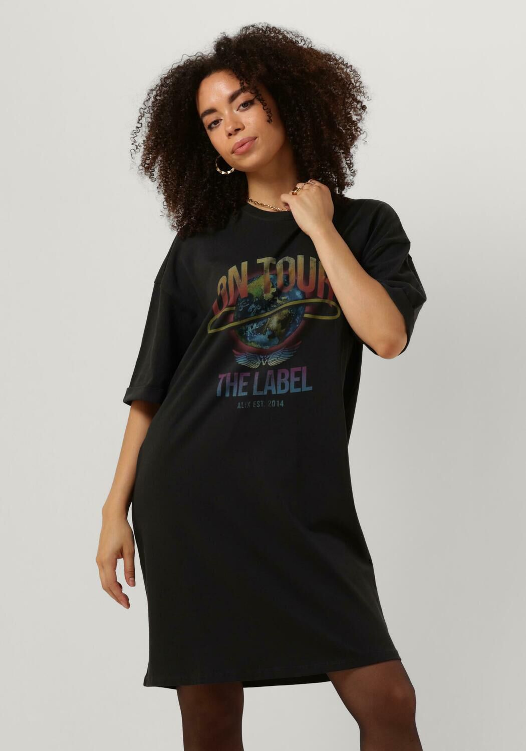 schwarze alix the label minikleid ladies knitted on tour t shirt dress