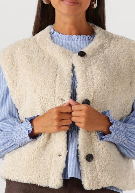 Creme ANOTHER LABEL Gilet MICHELLE JACKET S/L - large