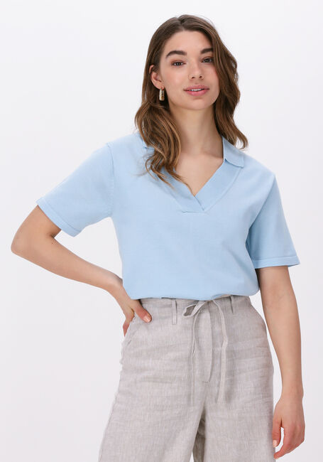 Hellblau ESMÉ STUDIOS Top MAE 2/4 LOOSE POLO BLOUSE KNIT - large