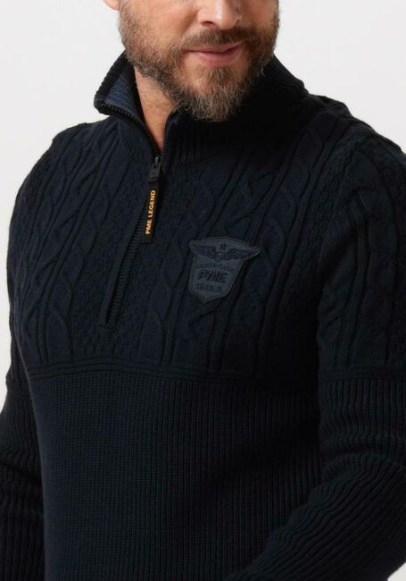 Dunkelblau PME LEGEND Pullover HALF ZIP COLLAR COTTON RIB KNIT - large