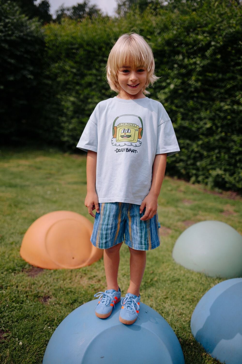 Blaue DAILY BRAT T-shirt FUNKY HEADPHONES T-SHIRT - large