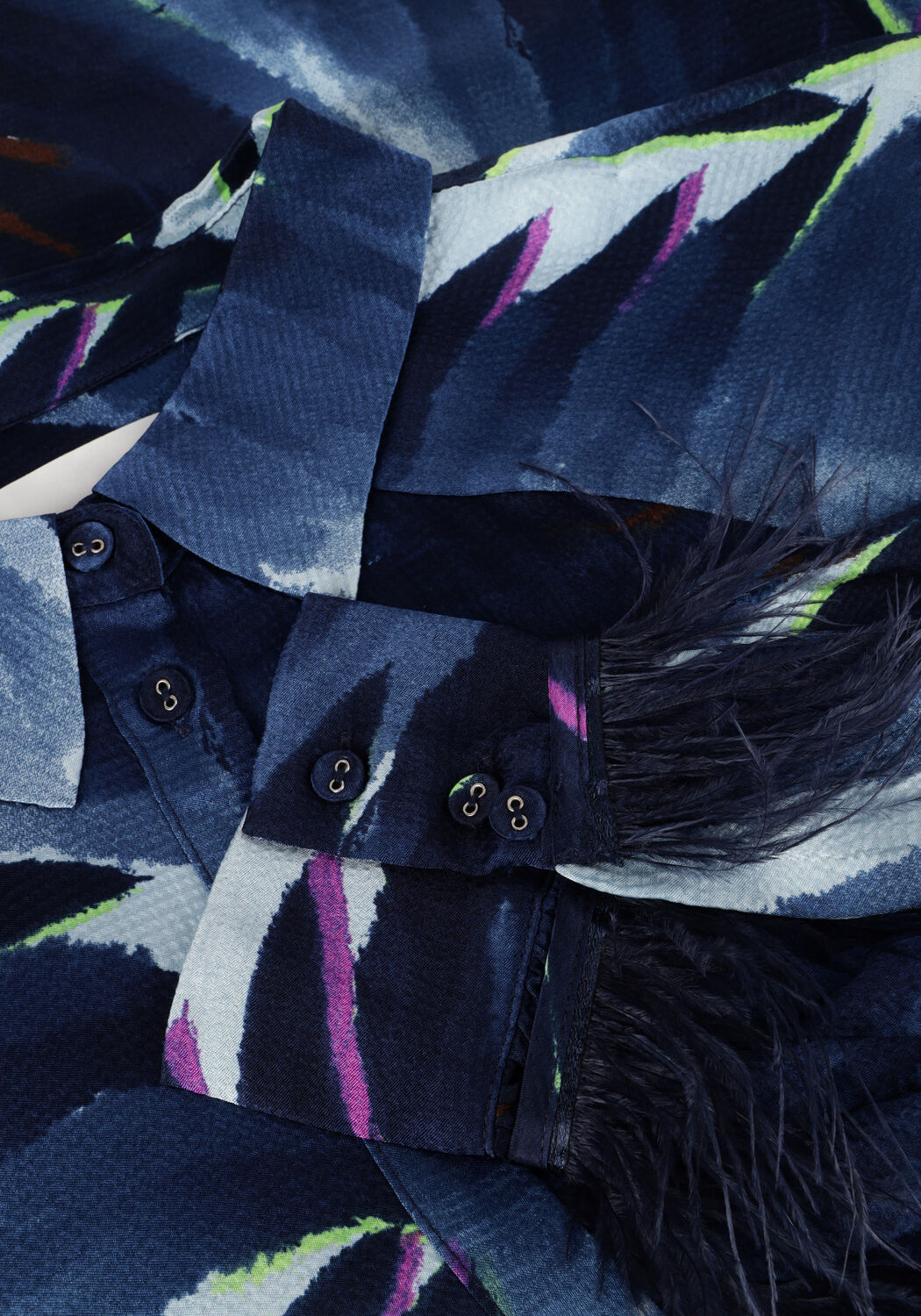 Blaue POM AMSTERDAM Blusen FEATHERS BLUE - large