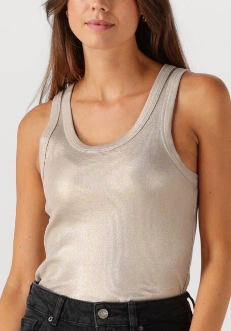 Beige SUMMUM Top RIB TANKTOP COTTON RIB - large
