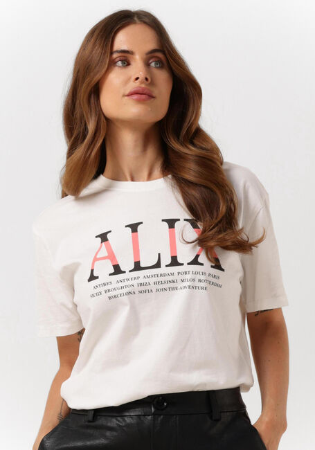 Ecru ALIX THE LABEL T-shirt LADIES KNITTED ALIX T-SHIRT - large