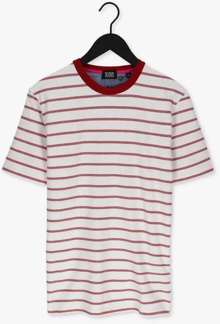 Rote SCOTCH & SODA T-shirt WAFFLE JERSEY BRETON T-SHIRT - large