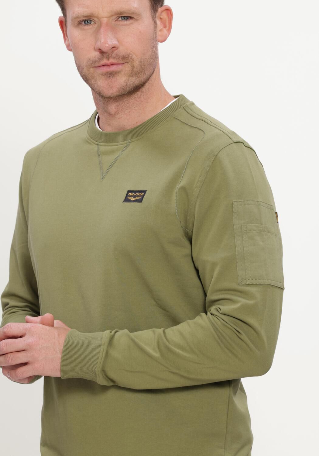 Khaki PME LEGEND Sweatshirt CREWNECK AMERICAN CLASSIC - large