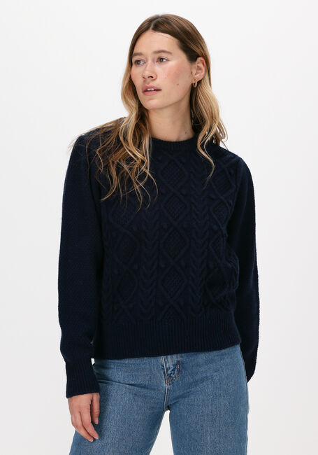 Blaue SUMMUM Pullover SWEATER FANCY CABLE KNIT - large