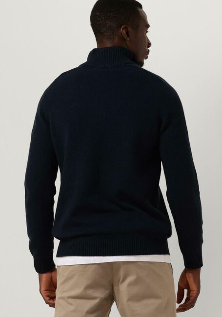 Dunkelblau SELECTED HOMME Pullover SLHREG DAN WOOL-MIX ZIP HIGH NECK OW - large