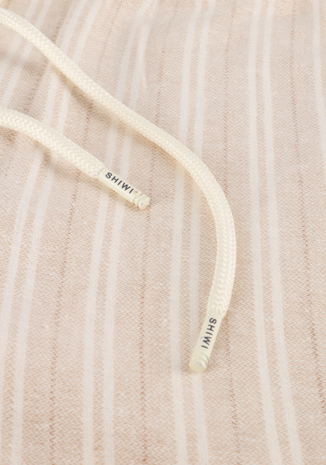 Beige SHIWI Kurze Hose MEN LEWIS LINEN SHORTS YAM DYE STRIPES - large