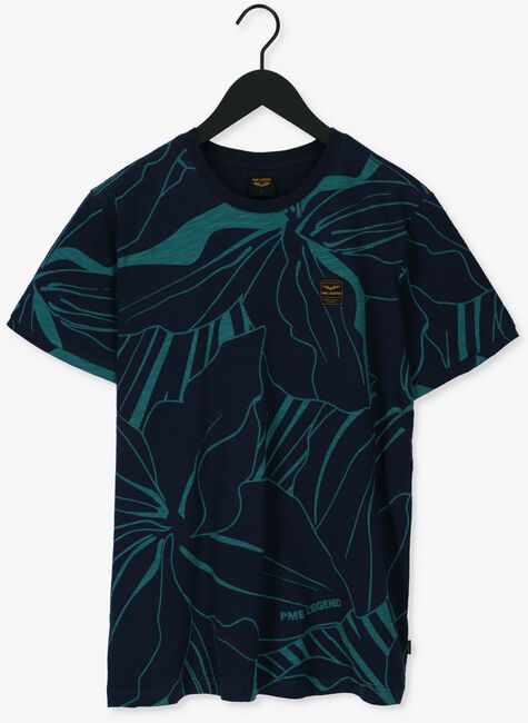 Dunkelblau PME LEGEND T-shirt SHORT SLEEVE R-NECK SLUB JERSEY PANEL PRINTED - large