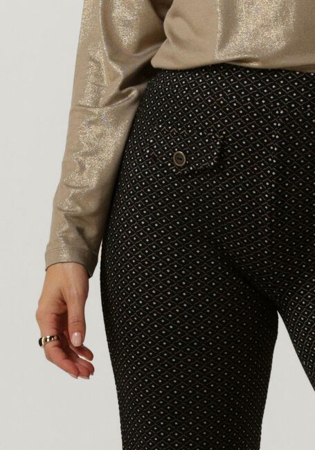 Schwarze SUMMUM Schlaghose FLARED PANTS MINI PATTERN JACQUARD - large