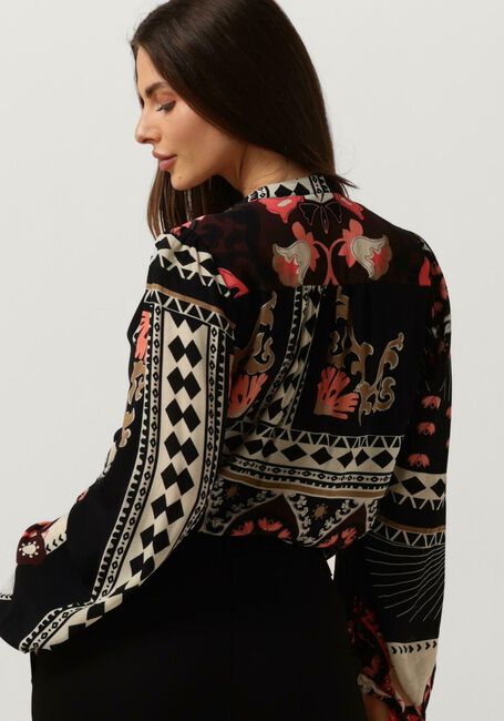 Schwarze SUMMUM Blusen TOP SCARF PRINT - large