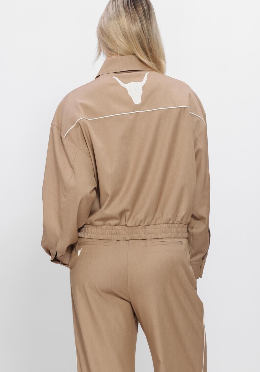 Camelfarbene ALIX THE LABEL Jacken LADIES WOVEN 2 TONE JACKET - large