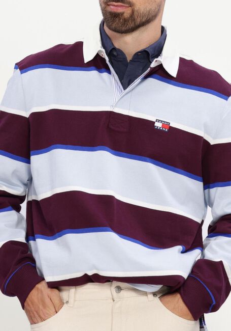 Mehrfarbige/Bunte TOMMY JEANS Polo-Shirt TJM STRIPED RUGBY - large