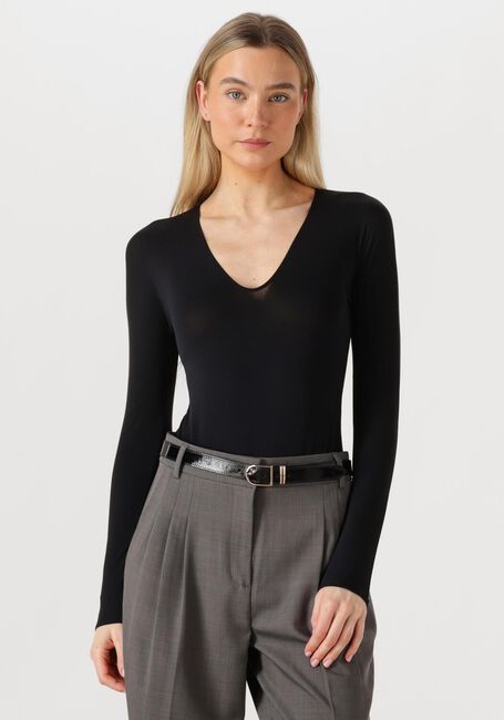 Schwarze WOLFORD Top THE V NECK BODY - large