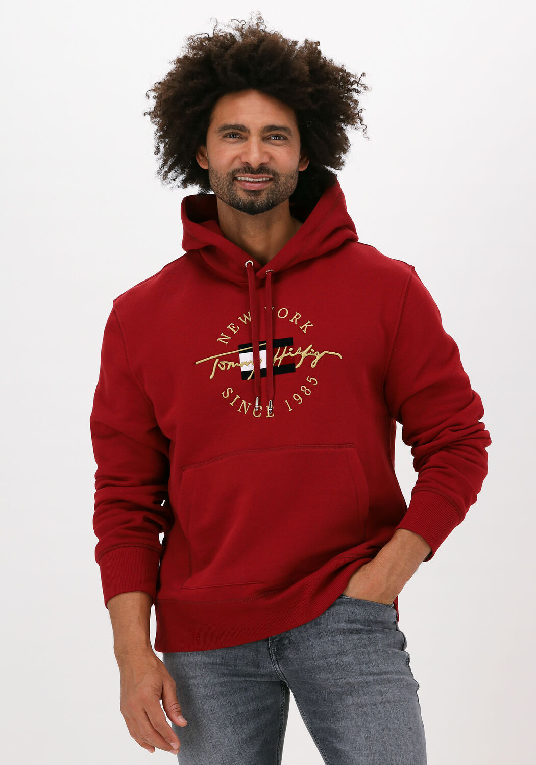rote tommy hilfiger sweatshirt seasonal icon hoodie