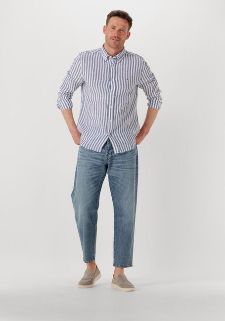 Blaue TOMMY HILFIGER Casual-Oberhemd LINEN ESSENTIAL STRIPE RF SHIRT - large