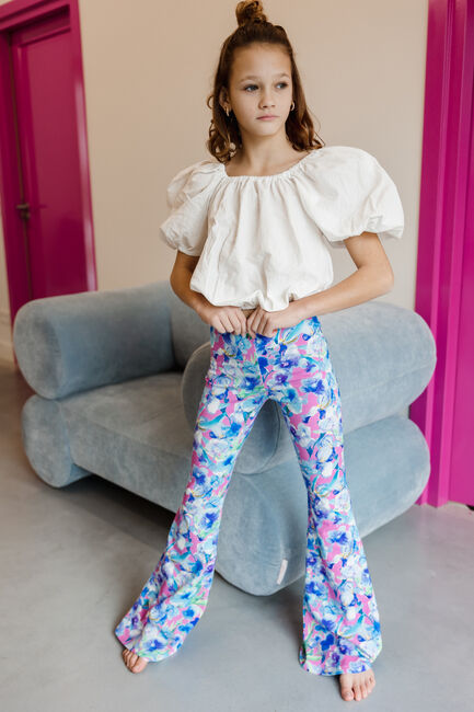 Blaue Salty Stitch Schlaghose FLARED LEGGING - FLOWER - large