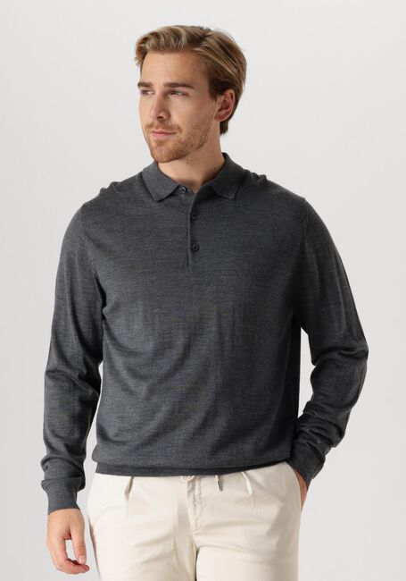 Graue PROFUOMO Polo-Shirt POLO LONG SLEEVE - large